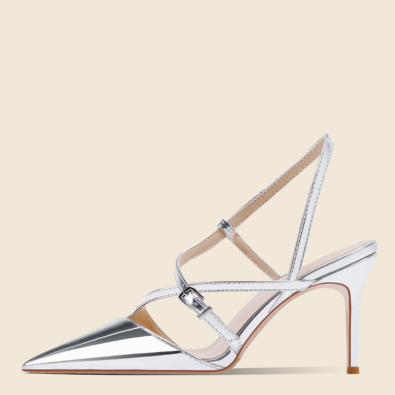 Women’s One-Word Strap High Heel Sandals | Elegant Single Strap Stiletto Heels | Minimalist Open-Toe Evening Sandals | High-Sense Classic Party Heels | 2026 Trendy Occasion Footwear