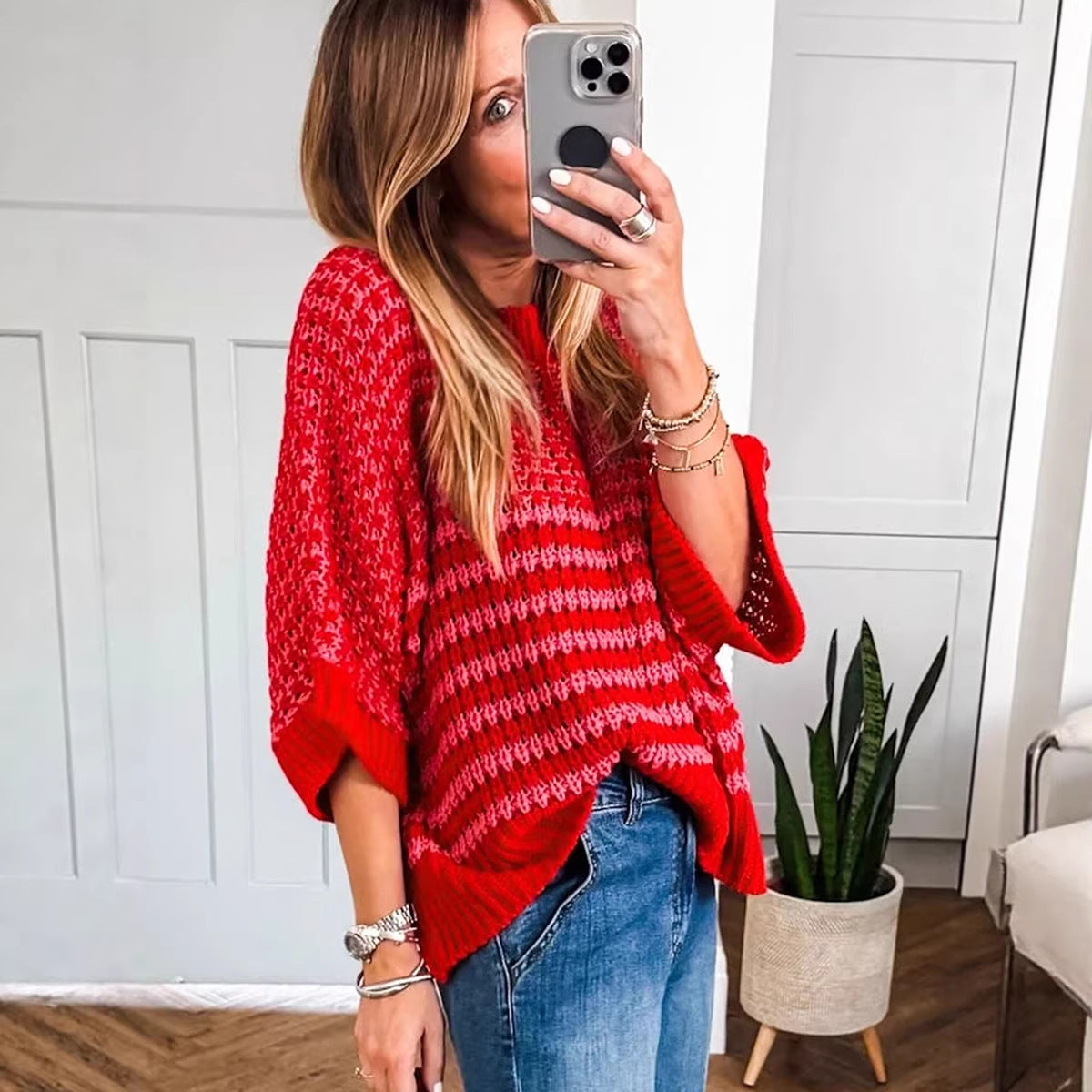 Women’s Relaxed Fit Crew Neck Sweater | Stylish Versatile Knitted Pullover | Casual Soft-Touch Daily Sweater | Modern Minimalist Long-Sleeve Top for Women | 2026 Winter Essentials Knitwear