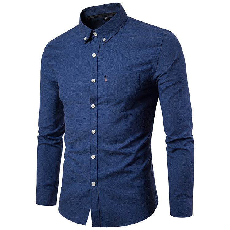 Men’s Korean Style Slim Fit Dress Shirt | Premium Long Sleeve K-Fashion Formal Shirt | Minimalist Tailored Men’s Professional Clothes