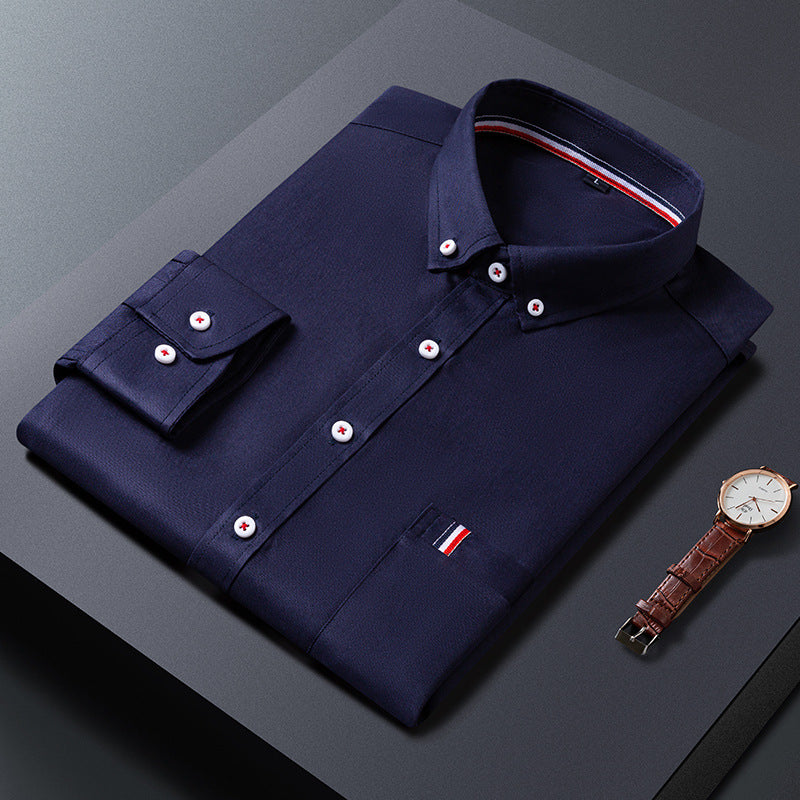 Men's Premium Business Casual Dress Shirt | Fashionable Slim Fit Long Sleeve Men's Clothes | Wrinkle-Resistant Daily Wear Shirt for Men