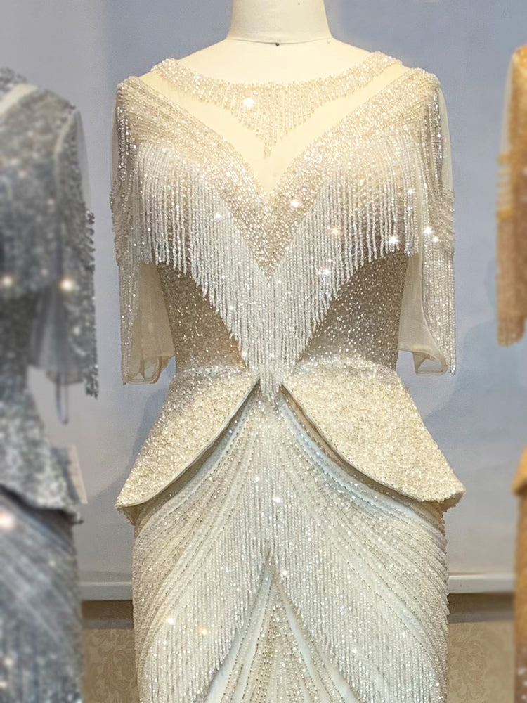 Luxury Mermaid Evening Dress for Women | Queen Fashion Banquet Gown | Elegant Floor-Length Formal Party Dress | Sophisticated High-End Cocktail & Wedding Guest Gown