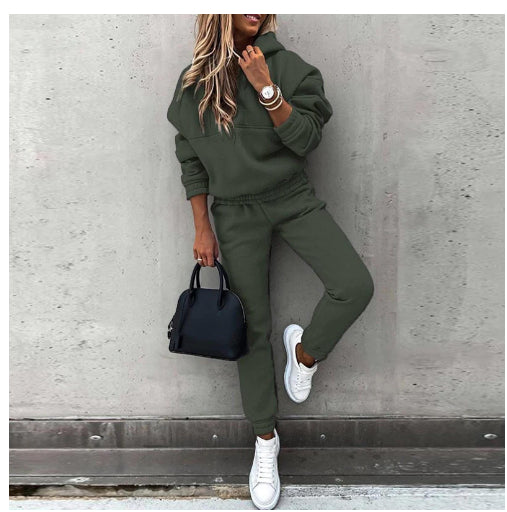 Women’s New Hooded Sweatshirt & Joggers Sports Suit | Elegant 2-Piece Slim-Fit Tracksuit | Trendy Long Sleeve Hoodie & Sweatpants Set | High-Sense Activewear Lounge Set | 2026 Urban Sportswear Collection