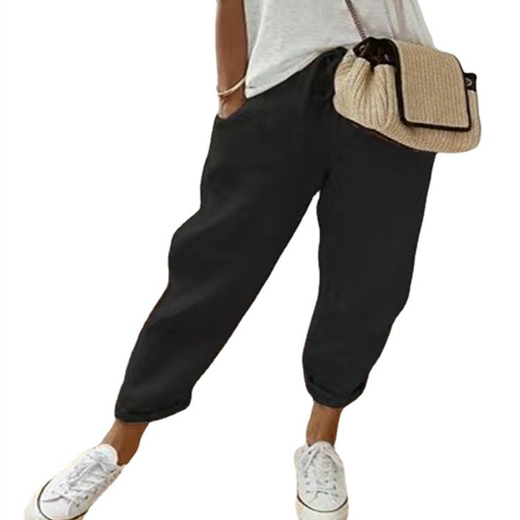 Women’s Premium Cotton-Linen Casual Pants | Breathable Solid Color Trousers | Elegant Relaxed Fit Summer Pants | Trendy Minimalist High-Rise Bottoms | 2026 Sustainable Fashion Collection