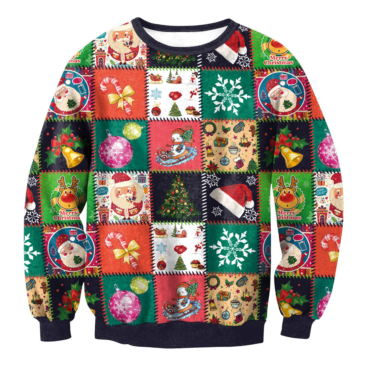 Funny Ugly Christmas Sweater | Vacation Santa & Elf Festive Top | Unisex Holiday Party Sweater for Men & Women | Cozy Autumn Winter Graphic Pullover | 2026 Trendy Xmas Vacation Themed Clothing