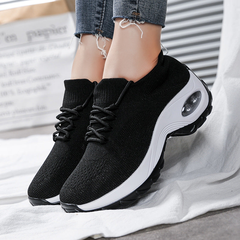 Women’s Flying-Knit Socks Shoes | Breathable Shaking Platform Sneakers | High-Sense Lightweight Walking Shoes | Trendy Minimalist Slip-On Sports Shoes | 2026 High-Fashion Ergonomic Wedge Sneakers