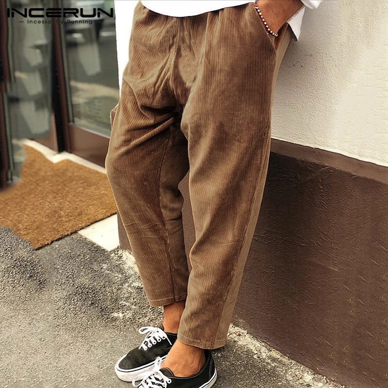 Men’s Winter Corduroy Joggers | Streetwear Relaxed Fit Cargo Pants | Elegant Thick Corduroy Sweatpants for Men | Modern Elastic Waist Winter Trousers | 2026 High-Fashion Urban Corduroy Bottoms