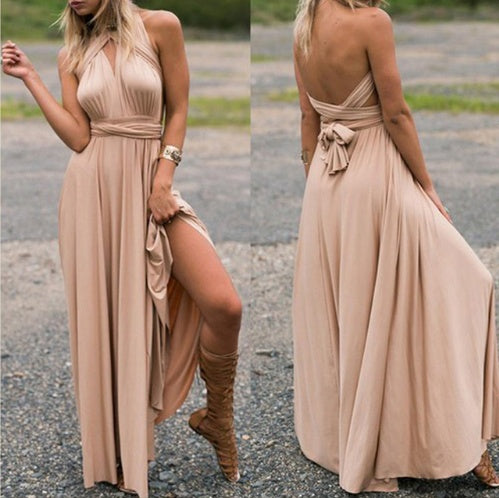 Women’s Multiway Backless Maxi Dress | Versatile Infinity Bridesmaid Dress | Summer Boho Floor-Length Party Gown |Bandage Clubwear Maxi | 2026 Convertible Evening Dress for Women