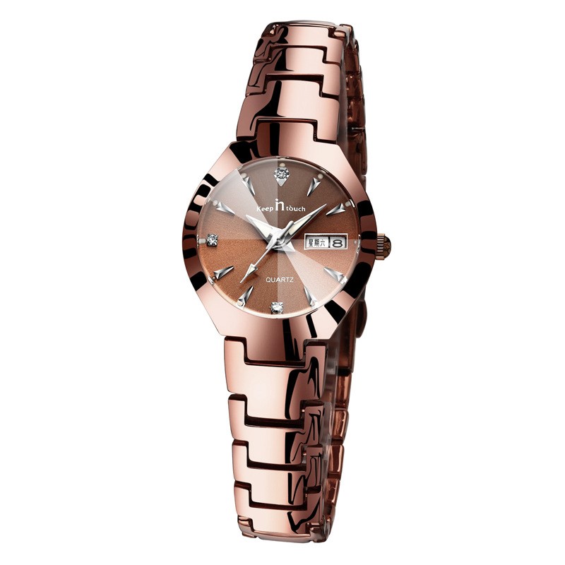 Luxury Luminous Couple Watch Set | Matching Quartz Watches with Calendar | Glow-in-the-Dark Water Resistant Lovers' Timepiece | Elegant Men & Women Business Wristwatch Set