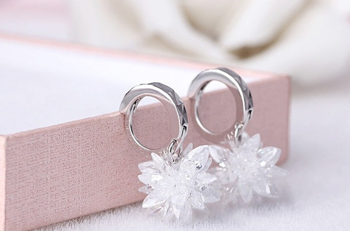 Women’s New Fashion Pure Beauty Ice Earrings | 925 Sterling Silver Hypoallergenic Studs | Non-Fading Luxury Crystal Earrings | Elegant Sensitive Skin Friendly Jewelry for Girls