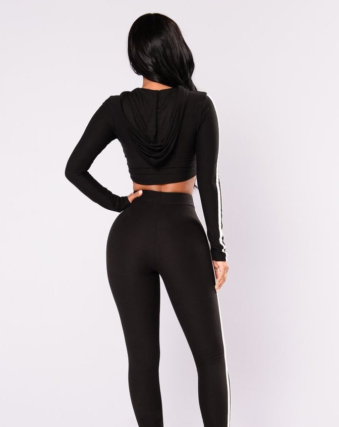 Women’s Slim-Fit Tracksuit Set | High-Sense Crop Top Hoodie & Sweatpants Duo | Trendy Minimalist Casual Slim-Wear Suit | Luxury-Label Statuesque Radiant Apparel | 2026 High-Fashion Emerald-Luxe Essential