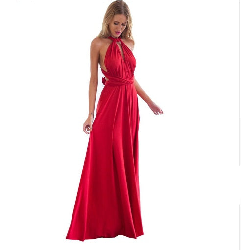 Women’s Multiway Backless Maxi Dress | Versatile Infinity Bridesmaid Dress | Summer Boho Floor-Length Party Gown |Bandage Clubwear Maxi | 2026 Convertible Evening Dress for Women