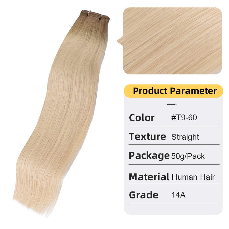 Second Generation Hand-knitted Hair Weft White Hair Extension Braid Real Hair