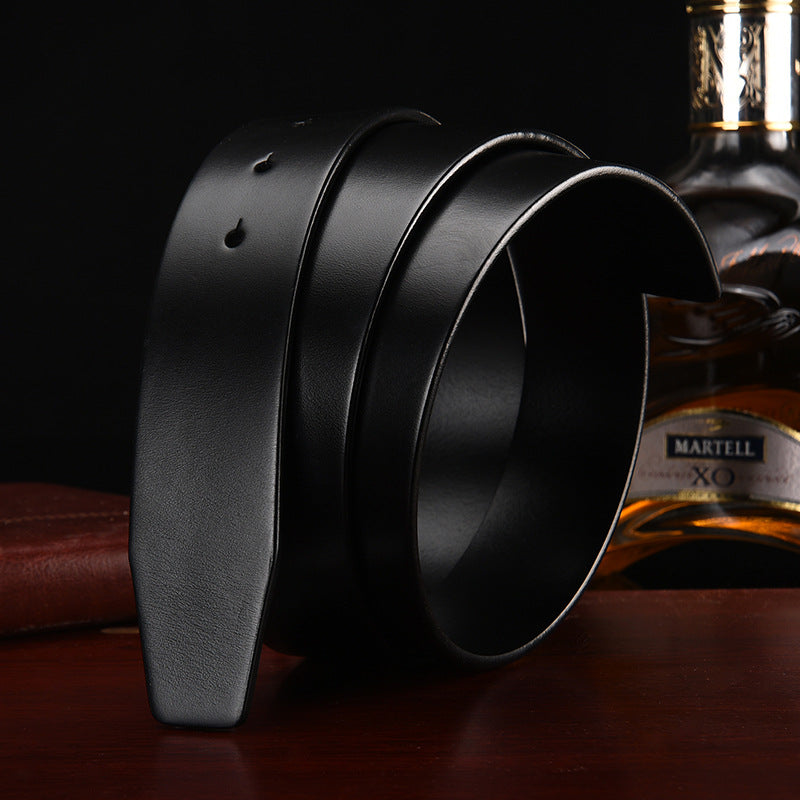 Men’s Premium Leather Replacement Belt Strap | Headless Genuine Cowhide Belt | High-Sense "No Buckle" Leather Waistband | Versatile DIY Custom Leather Strap for Men