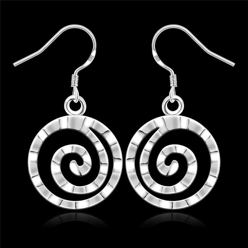Round Threaded Earrings for Women | High-Sense Minimalist Hoop Threaders | Trendy Geometric Circular Earrings | Luxury-Label Lightweight Pull-Through Earrings | 2026 High-Fashion Sleek Gold-Tone Jewelry