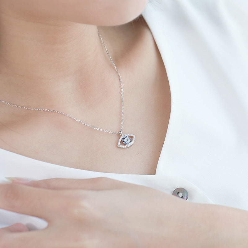 S925 Sterling Silver Demon Eye Necklace | High-Sense Evil Eye Pendant for Women | Trendy European & American Style Jewelry | Luxury-Label Lucky Amulet Necklace | 2026 High-Fashion Mystical Protection Accessory