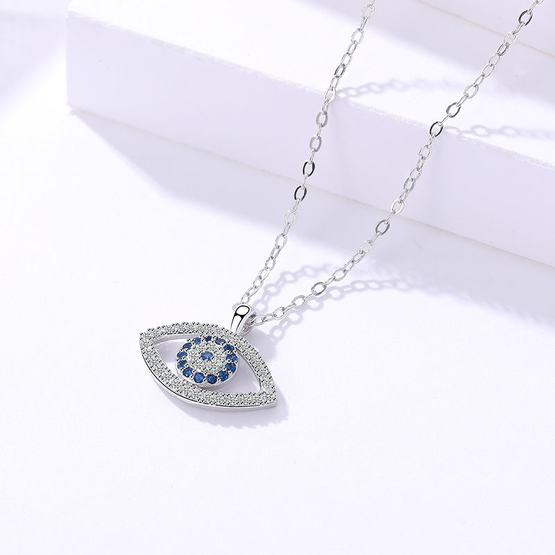 S925 Sterling Silver Demon Eye Necklace | High-Sense Evil Eye Pendant for Women | Trendy European & American Style Jewelry | Luxury-Label Lucky Amulet Necklace | 2026 High-Fashion Mystical Protection Accessory
