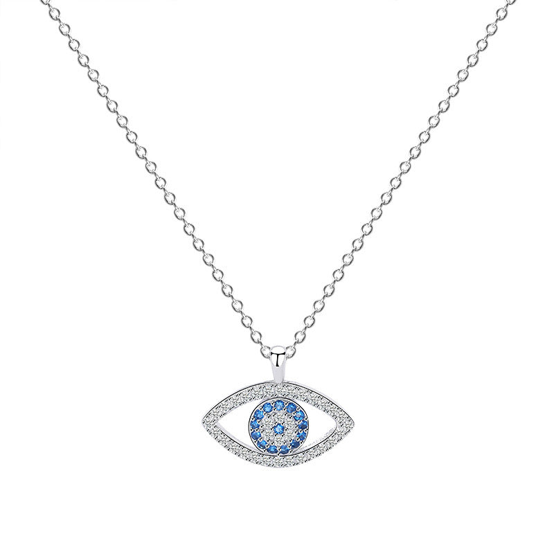 S925 Sterling Silver Demon Eye Necklace | High-Sense Evil Eye Pendant for Women | Trendy European & American Style Jewelry | Luxury-Label Lucky Amulet Necklace | 2026 High-Fashion Mystical Protection Accessory