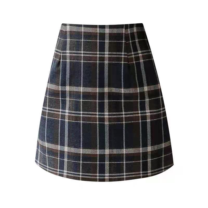 Women’s Mini Woolen Short Skirt | Elegant High-Waist A-Line Check Skirt | Modern Plaid Winter Mini Skirt | Trendy Woolen Commuter Skirt for Ladies | 2026 High-Fashion Autumn/Winter Bottoms