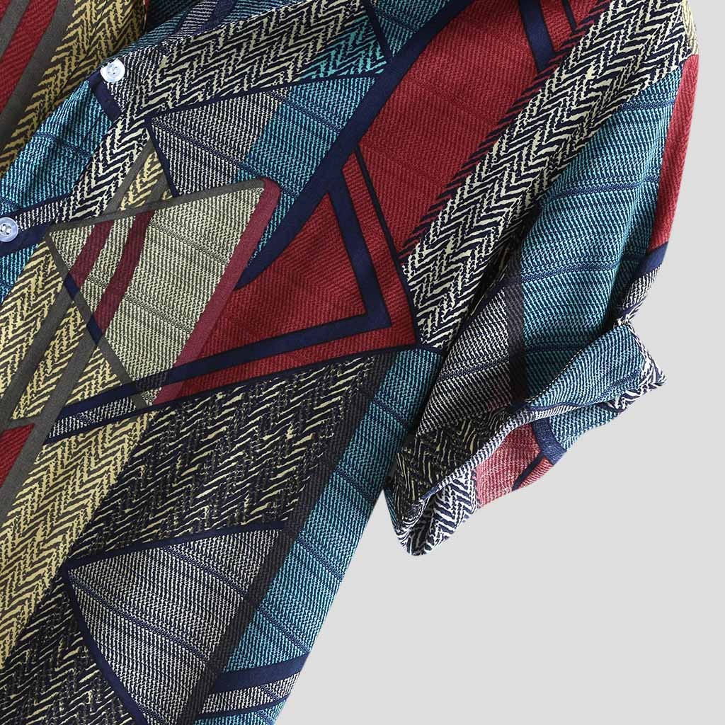 Men’s Hawaii Hip Hop Printed Shirt | Tropical Streetwear Short Sleeve Button-Down | Vibrant Summer Beach Party Shirt | Oversized Casual Resort Wear for Men