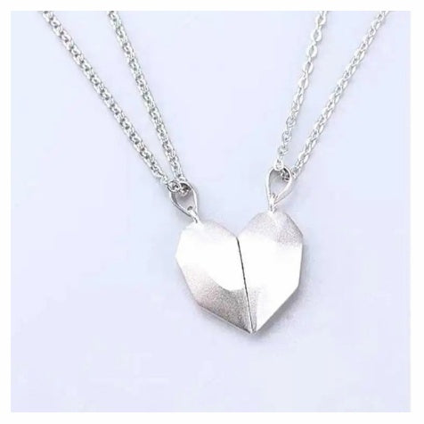 Magnetic Wishing Stone Couple Necklace | Heart-Shaped Electrocardiogram Pendant for Lovers | Ancient Love Token Splicing Necklace | Perfect Valentine’s Day Gift