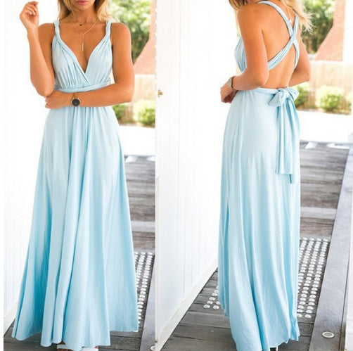 Women’s Multiway Backless Maxi Dress | Versatile Infinity Bridesmaid Dress | Summer Boho Floor-Length Party Gown |Bandage Clubwear Maxi | 2026 Convertible Evening Dress for Women