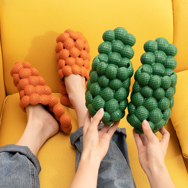 Summer Fashion Massage Mesh Bubble Slides | High-Sense Indoor Anti-Skid Bathroom Shoes | Trendy Minimalist Bubble Cloud Slippers | Luxury-Label Statuesque Home Footwear | 2026 High-Fashion Radiant Leisure Slides