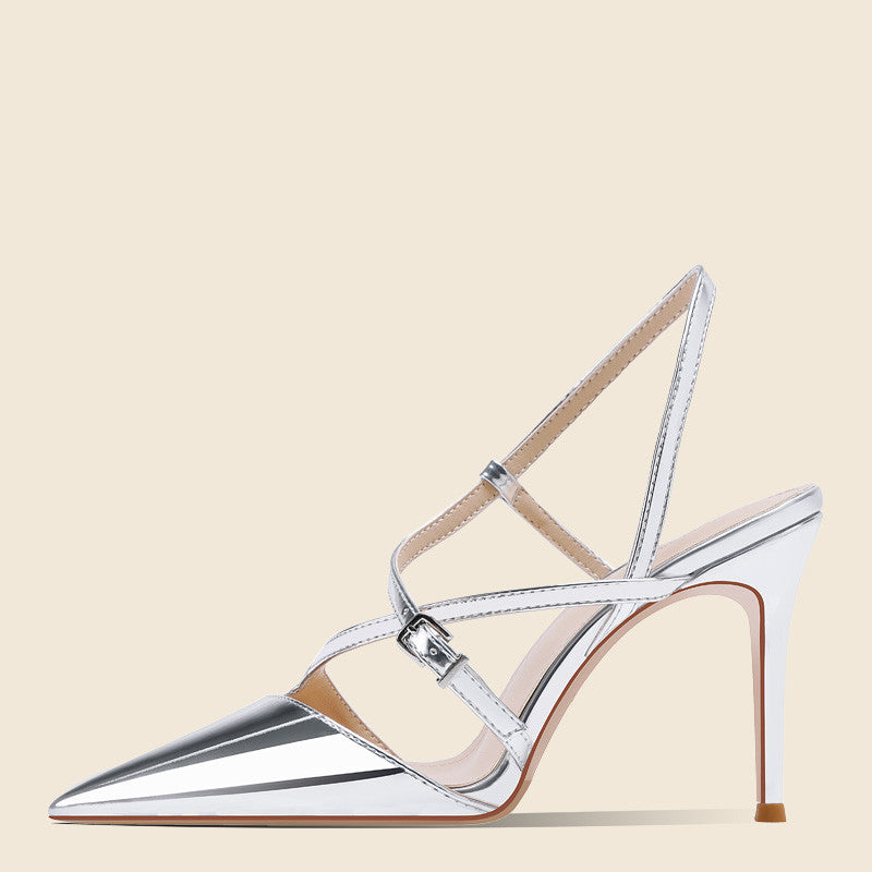 Women’s One-Word Toe High Heel Sandals | Minimalist Single Strap Evening Stilettos | Elegant Open-Toe Wedding & Party Heels | High-Sense Chic Formal Sandals | 2026 Trendy Essentials Footwear