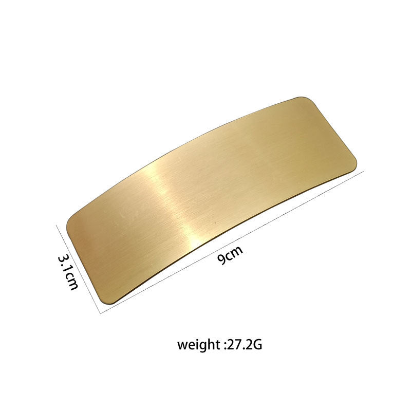 Brushed Metal Minimalist Barrettes | European & American Style Geometric Hair Clip | Normcore Temperament Ponytail Clip | Modern Ins Fashion Matte Hair Accessory