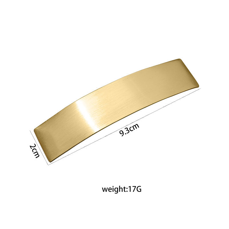 Brushed Metal Minimalist Barrettes | European & American Style Geometric Hair Clip | Normcore Temperament Ponytail Clip | Modern Ins Fashion Matte Hair Accessory