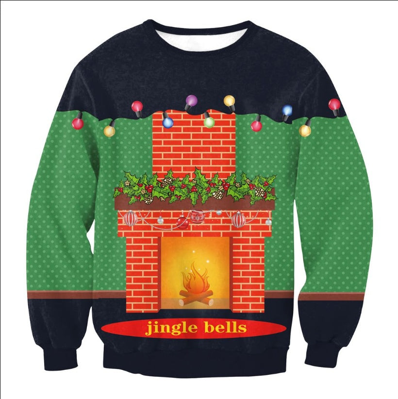 Funny Ugly Christmas Sweater | Vacation Santa & Elf Festive Top | Unisex Holiday Party Sweater for Men & Women | Cozy Autumn Winter Graphic Pullover | 2026 Trendy Xmas Vacation Themed Clothing