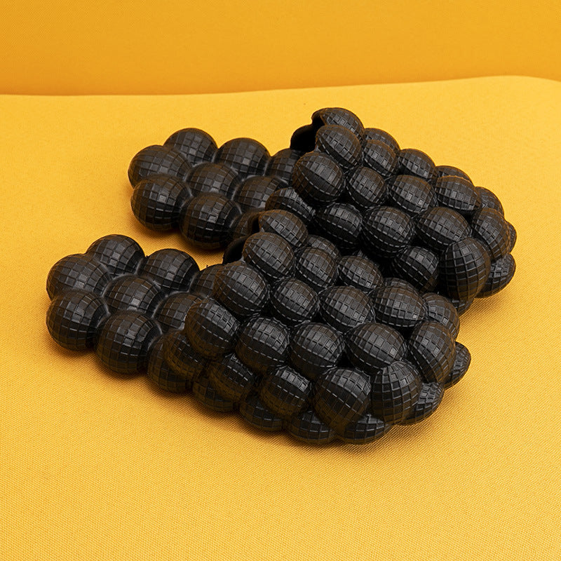 Summer Fashion Massage Mesh Bubble Slides | High-Sense Indoor Anti-Skid Bathroom Shoes | Trendy Minimalist Bubble Cloud Slippers | Luxury-Label Statuesque Home Footwear | 2026 High-Fashion Radiant Leisure Slides