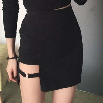 Korean Style Black Bodycon Micro Mini Skirt | Irregular Hem Pencil Skirt for Women | Slim-Fit Party Skirt | High-Sense K-Fashion Asymmetrical Short Skirt