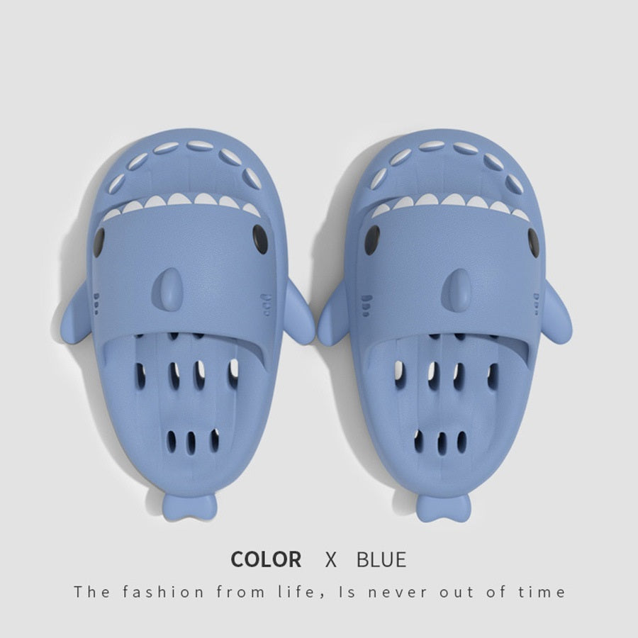Shark Slippers with Drain Holes | High-Sense Quick-Drying Shower Shoes | Trendy Minimalist EVA Pool Shark Slides | Luxury-Label Statuesque Radiant Beach Sandals | 2026 High-Fashion Emerald-Luxe Essential