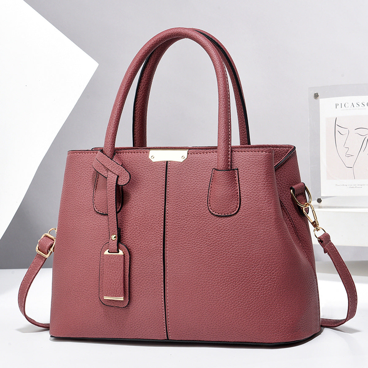 Women’s Large Capacity PU Leather Tote Bag | Elegant Square Shoulder Bag for Ladies | Luxury Fashion Crossbody Bag with Top Handle | Modern Professional Office Handbag | 2026 Trendy Daily Travel Tote
