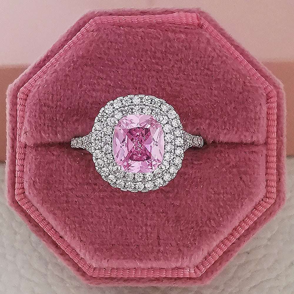 Luxury Multicolor Cubic Zirconia Wedding Ring | T-Shape Baguette Stone Statement Ring | Colorful Charm Party Jewelry for Women | Vibrant Anniversary & Celebration Gift