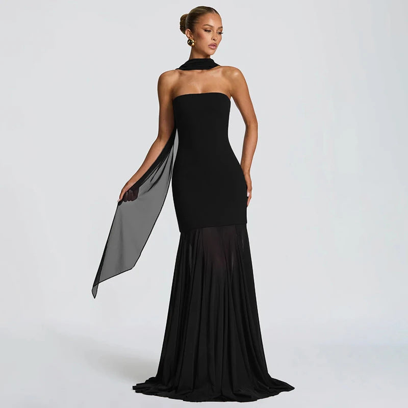 Red Strapless Body-Hugging Mermaid Dress | High-Sense Formal Evening Gown | Trendy Minimalist Crimson Fishtail Dress | Luxury-Label Statuesque Radiant Occasion Wear | 2026 High-Fashion Emerald-Luxe Essential