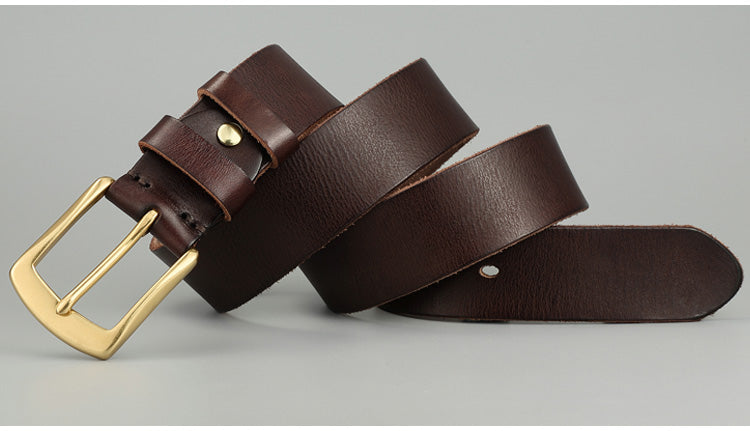 Men’s Handmade Genuine Cowhide Leather Belt | Casual Trend Vintage Waistband | High-Sense Durable Real Leather Belt | Premium Hand-Crafted Accessory for Men