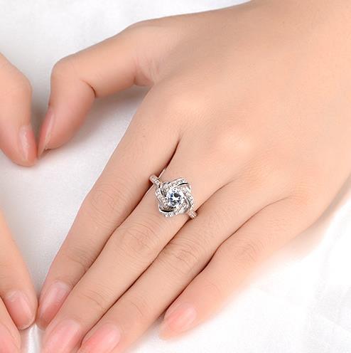 Authentic 925 Sterling Silver Diamond Ring | Sparkling Solitaire Engagement Ring for Women | Minimalist Luxury Silver Band | Anniversary & Proposal Fine Jewelry