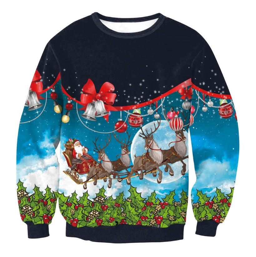 Funny Ugly Christmas Sweater | Vacation Santa & Elf Festive Top | Unisex Holiday Party Sweater for Men & Women | Cozy Autumn Winter Graphic Pullover | 2026 Trendy Xmas Vacation Themed Clothing