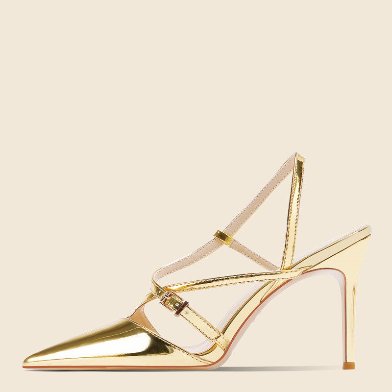 Women’s One-Word Toe High Heel Sandals | Minimalist Single Strap Evening Stilettos | Elegant Open-Toe Wedding & Party Heels | High-Sense Chic Formal Sandals | 2026 Trendy Essentials Footwear