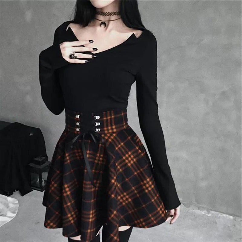 Women’s Irregular Plaid Asymmetrical Skirt | Trendy High-Waist Checkered Mini Skirt | Modern Patchwork Plaid Skirt for Streetwear | Unique A-Line Geometric Skirt