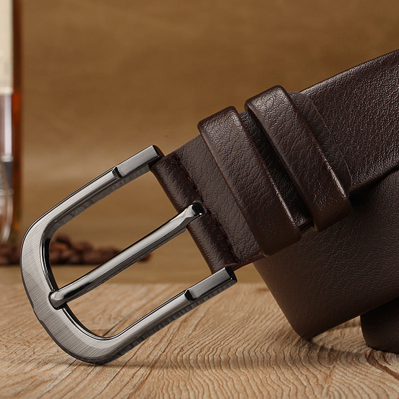 Men’s Classic Pin Buckle Leather Belt | Casual High-Quality Fashion Belt for Men | Durable Everyday Waistband | Trendy Men’s Business & Casual Belt