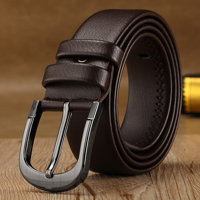 Men’s Classic Pin Buckle Leather Belt | Casual High-Quality Fashion Belt for Men | Durable Everyday Waistband | Trendy Men’s Business & Casual Belt