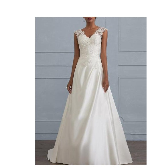 Women’s White Lace Temperament Maxi Dress | European Backless Wedding Bridesmaid Dress | Low-Cut Elegant Evening Gown | Plus Size Lace Long Skirt