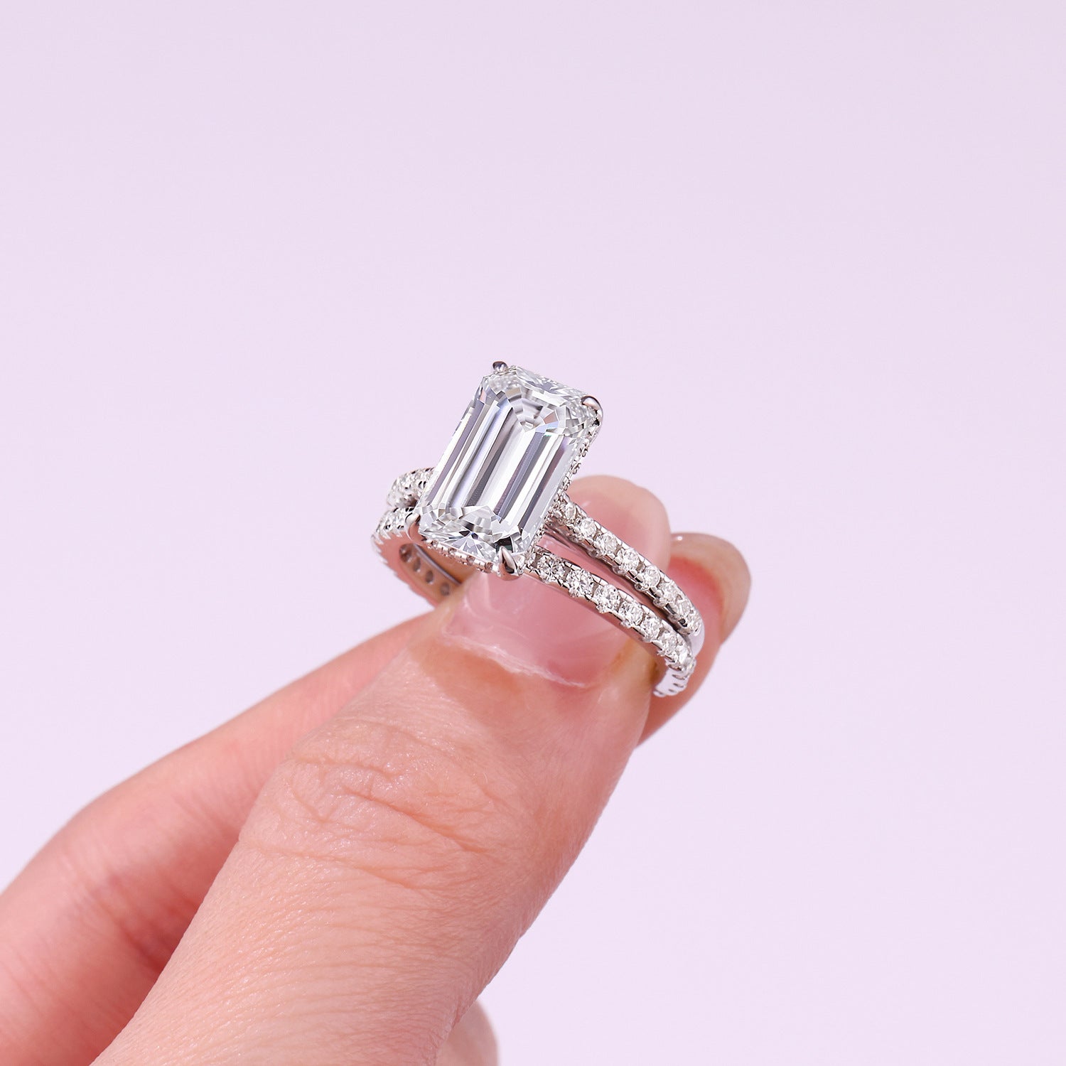 S925 Sterling Silver Stackable Ring | Full-Set Moissanite Eternity Band | High-Sense Minimalist Wedding & Anniversary Ring | Luxury-Label Statuesque Radiant Jewelry | 2026 High-Fashion Emerald-Luxe Essential