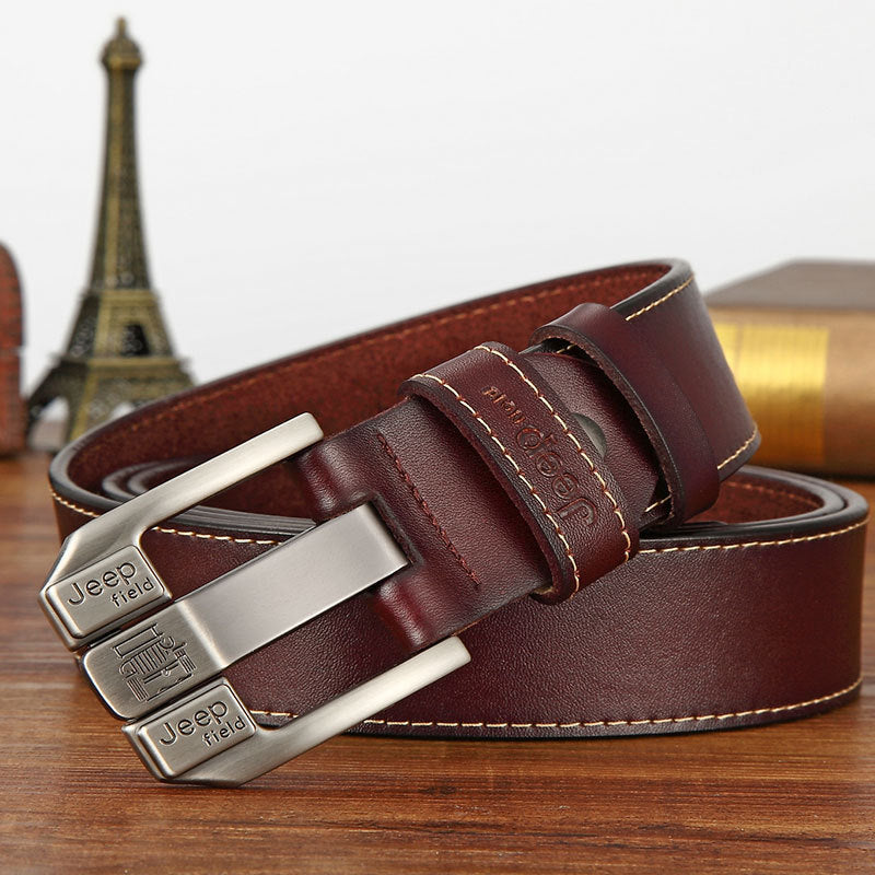 Men’s Authentic Premium Leather Belt | High-Sense Executive Smooth Buckle Waistband | Trendy Minimalist Professional Jeans Belt | Luxury-Label Statuesque Men’s Accessory | 2026 High-Fashion Urban Essential