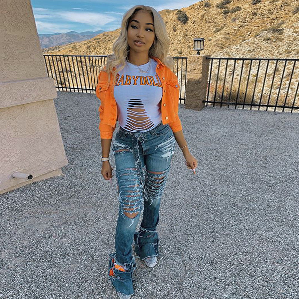 Women’s Cropped Bodycon Denim Jacket | Streetwear Slim-Fit Jeans Jacket | Trendy Short Denim Outwear for Women | Casual High-Waist Wash Denim Coat