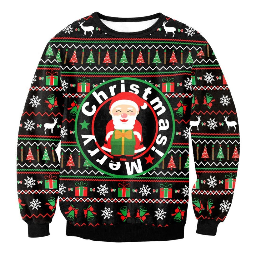 Funny Ugly Christmas Sweater | Vacation Santa & Elf Festive Top | Unisex Holiday Party Sweater for Men & Women | Cozy Autumn Winter Graphic Pullover | 2026 Trendy Xmas Vacation Themed Clothing
