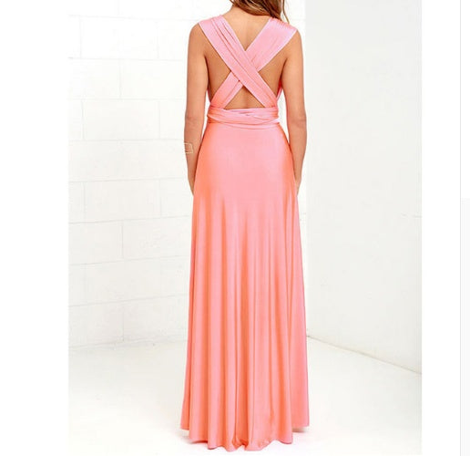 Women’s Multiway Backless Maxi Dress | Versatile Infinity Bridesmaid Dress | Summer Boho Floor-Length Party Gown |Bandage Clubwear Maxi | 2026 Convertible Evening Dress for Women
