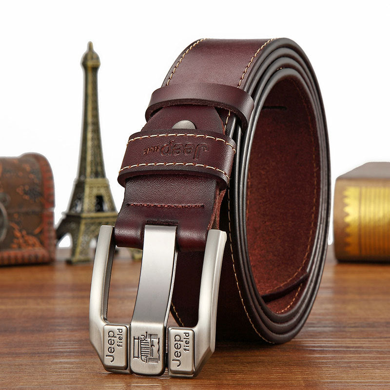 Men’s Authentic Premium Leather Belt | High-Sense Executive Smooth Buckle Waistband | Trendy Minimalist Professional Jeans Belt | Luxury-Label Statuesque Men’s Accessory | 2026 High-Fashion Urban Essential
